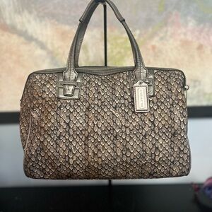 Coach Snakeskin Design Metallic Brown Bag